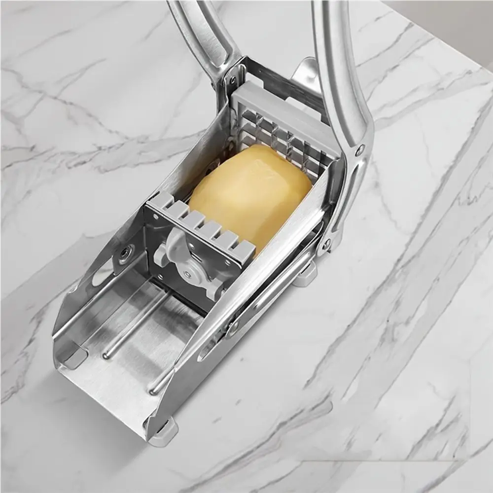 

Stainless Steel Manual Potato Cutter Silver Rust-proof Potato Slicer 36/64 Hole French Fries Cutter Machine Potato