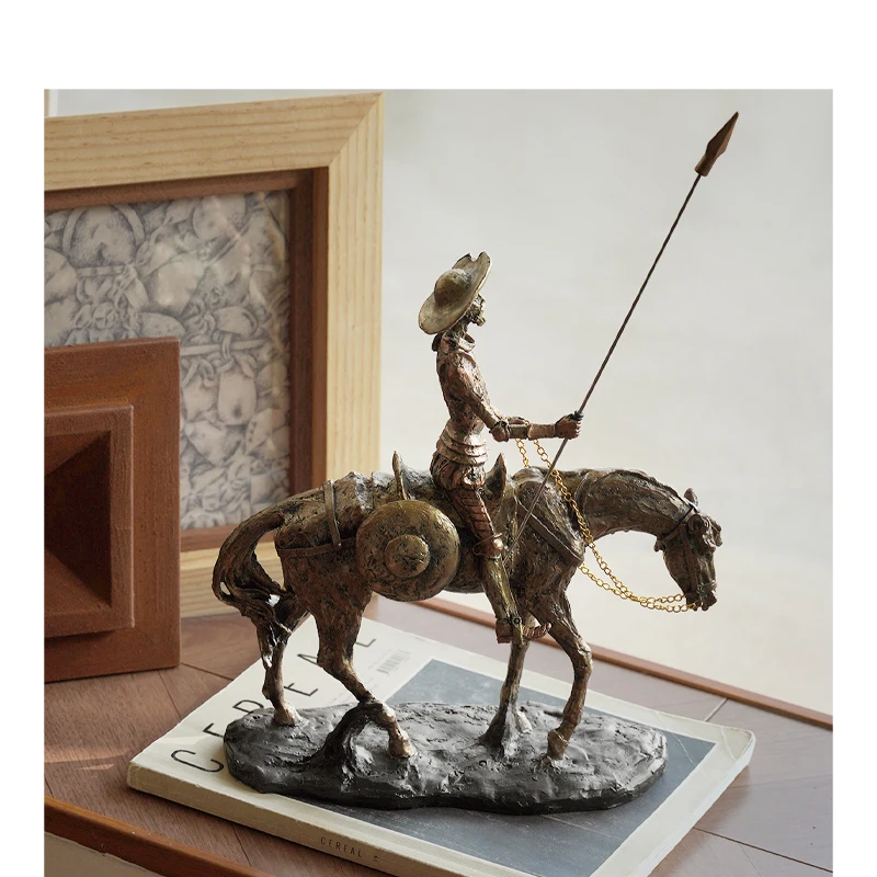 Medieval Knight Statue Figurine Classic Desktop Decor for Office Artistic Ornament for Living Room Decorative Display Gift