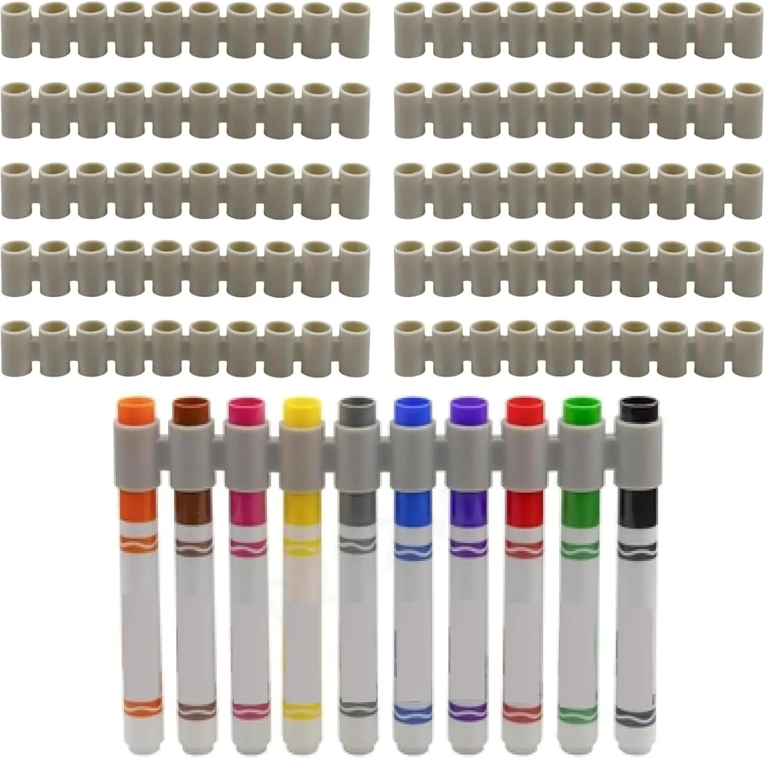 10 Slot Silicone Marker Storage Organizer Flexible Upright Colored Markers Holder Desk Stationery Rack for Home School Classroom