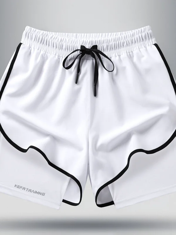 

Спортивные шорты ex Qui Dry из полиэфирного волокна, свободного кроя, с эластичной талией, молодежные, для бега, с цветными блоками