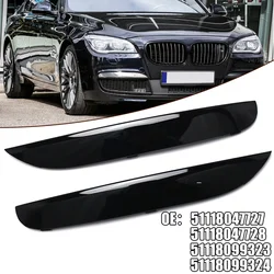 2PCS Gloss Black Car M Sport Front Bumper Grill Moulding Trim For BMW 7-series F01/F02/F04 2009-2015 51118047727 51118047728