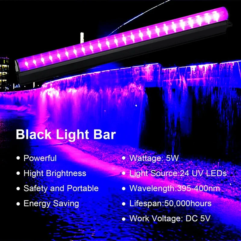 

Black Light LED UV Lamp Gel T5 Tube 5V USB Plug Ultraviolet Light LED Stage Light UV LED Nail Lamp Parts Grow