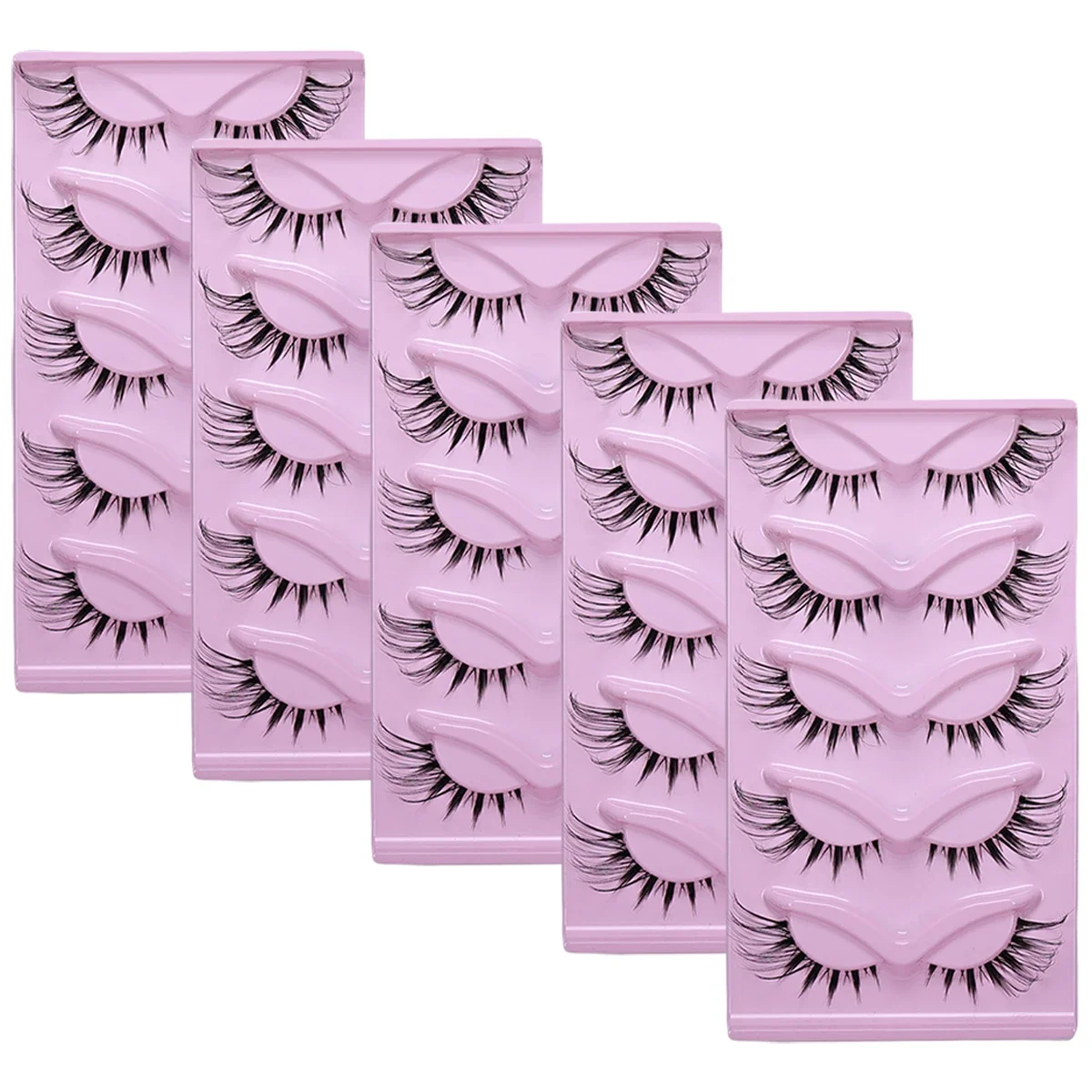 15ペア/25ペアのキャットアイつけまつげ - 自然な外観、透明なステム、簡単に適用でき、軽量で快適です。