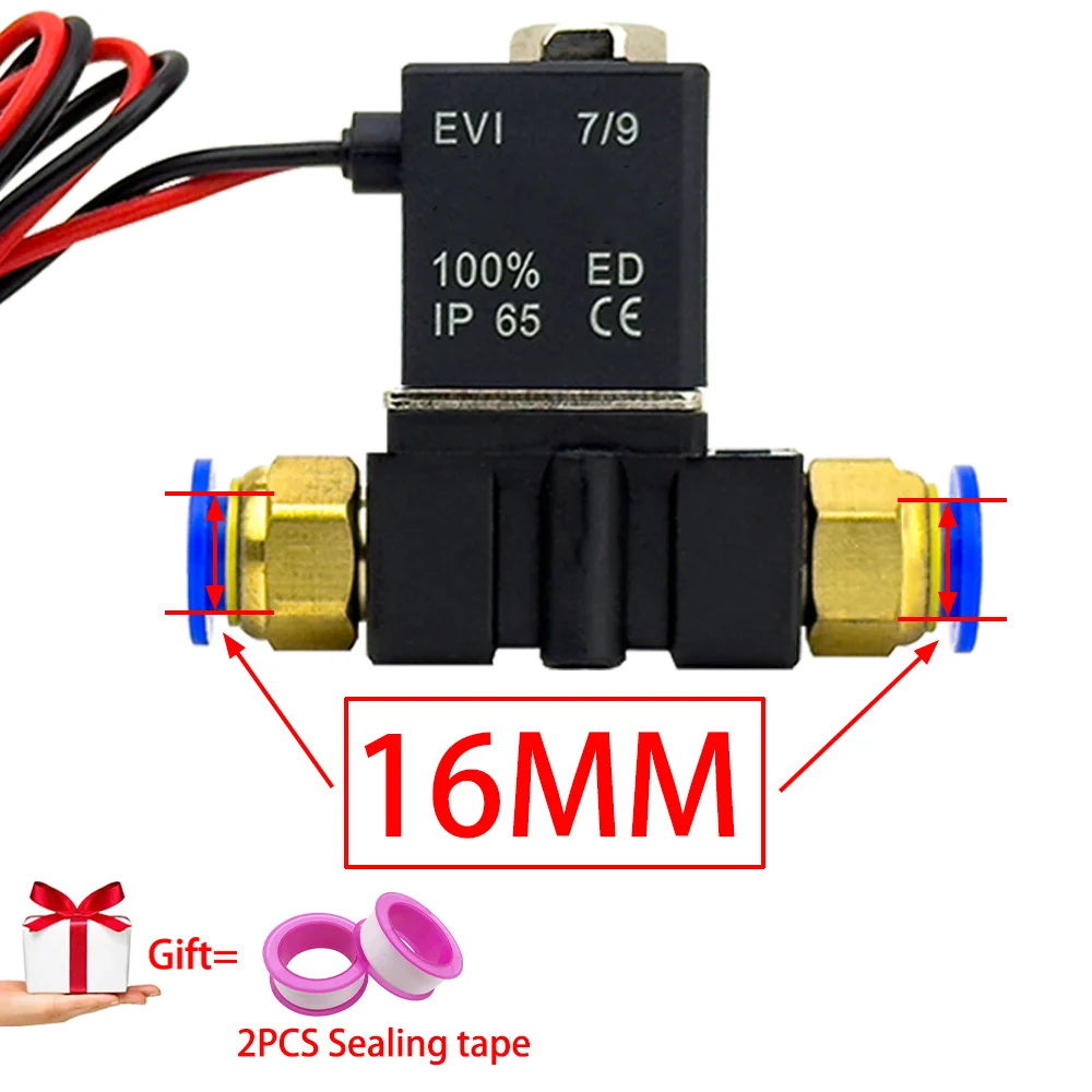 12 V, 24 V, 220 V, pneumatisches elektrisches Magnetventil, 2 Positionen, 2 Anschlüsse, normalerweise geschlossenes Luftmagnetventil, 6 mm 8 mm Schlauchtülle