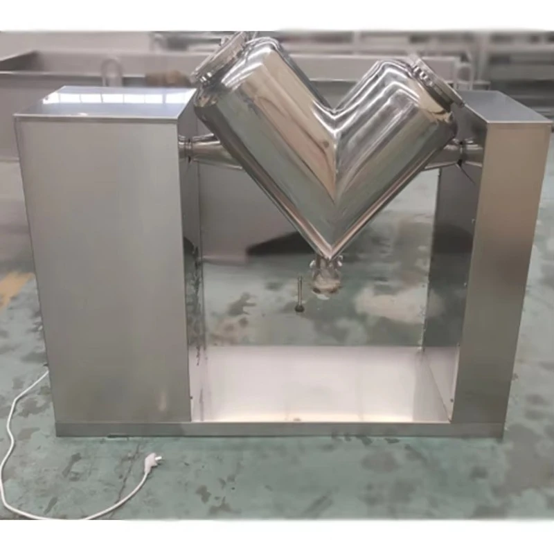 Mini Mezcladora de Polvo de Acero Inoxidable Tipo V de 100L para Proteínas, Especias y Alimentos, Máquina Mezcladora de Polvo Seco para Procesamiento de Alimentos