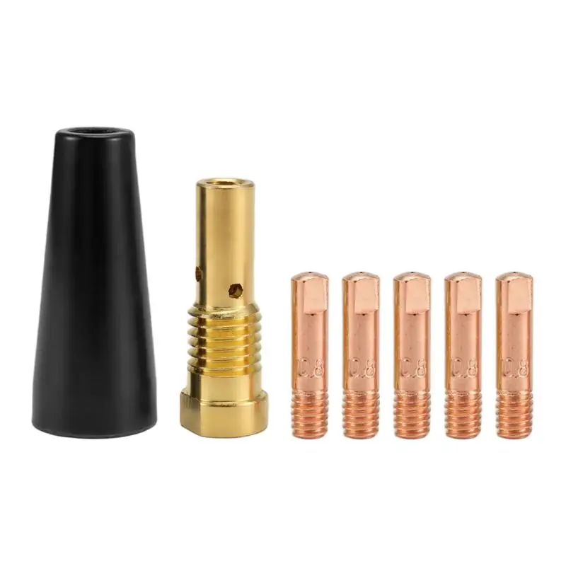 DT19-7Pcs/Set Gasless Nozzle Tips For FC90 Flux-Cored Wire Feed 0.8Mm FC90 MIG Welder Welding Tools Durable Easy To Use