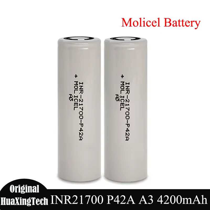 1-4pcs Original High Capacity Molicel P42A A3 INR21700 Battery 4200mah High Performance Rechargeable lithium Cell Batteries