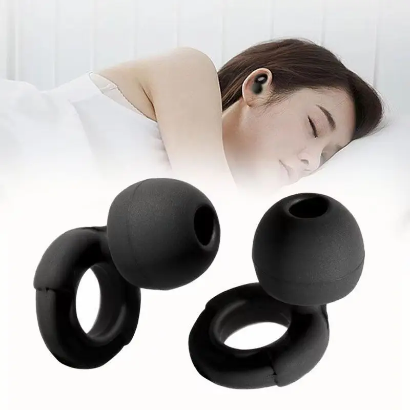 سدادات أذن من السيليكون مع حلقة - مقاومة للماء للسباحة، وتقليل الضوضاء للنوم، وعازلة للصوت ومضادة للتلاعب