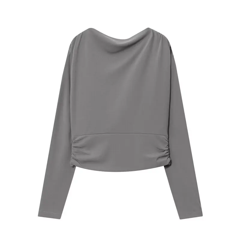 Nuevo Conjunto de Moda Otoño 2025 para Mujer con Top con Pliegues en la Espalda y falda de Cintura Media, Estilo Europeo ...