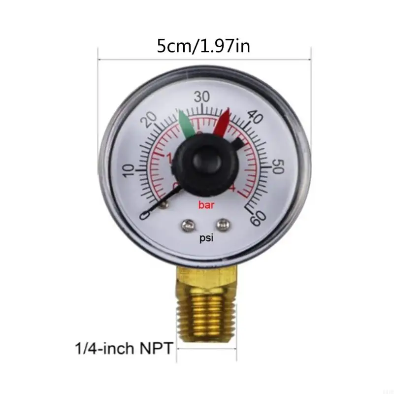 40JE مرشح حوض السباحة مقاييس الضغط 0-60PSI 2 "الطلب مقاييس ضغط حوض السباحة مقاييس الضغط لمرشح حوض السباحة 1/4NPT مركز أسفل جبل