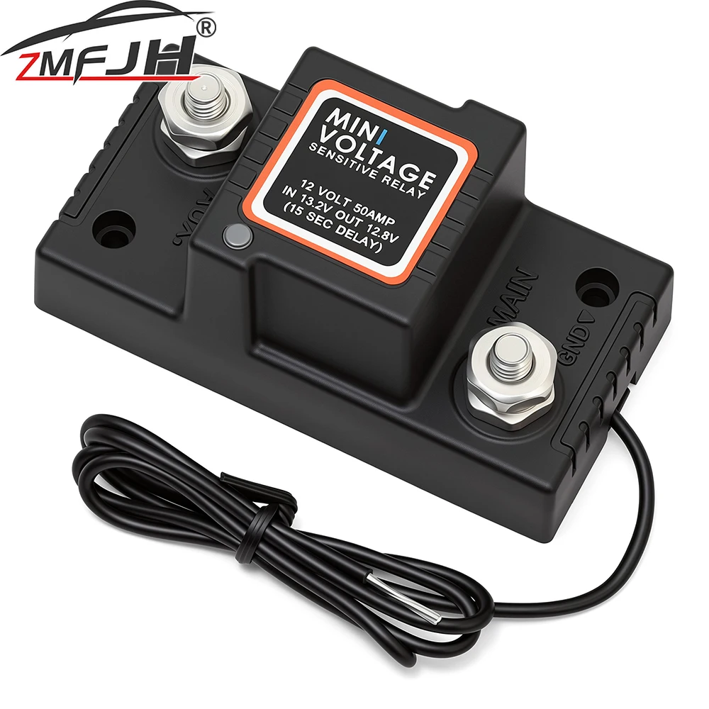 Mini Aislador de Batería de 12V, Relé Sensible al Voltaje, Interruptor de Batería de 12V 50A para Auto, ATV, UTV, Barcos, RV, Camiones, Accesorios para Autos