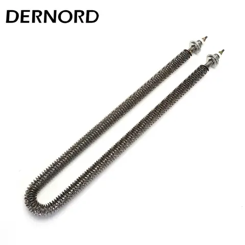 DERNORD U형 핀 관형 히터, M18 스레드 공기 가열 요소, 304SS, 500w, 800w, 1kw, 1.2w, 1.5kw
