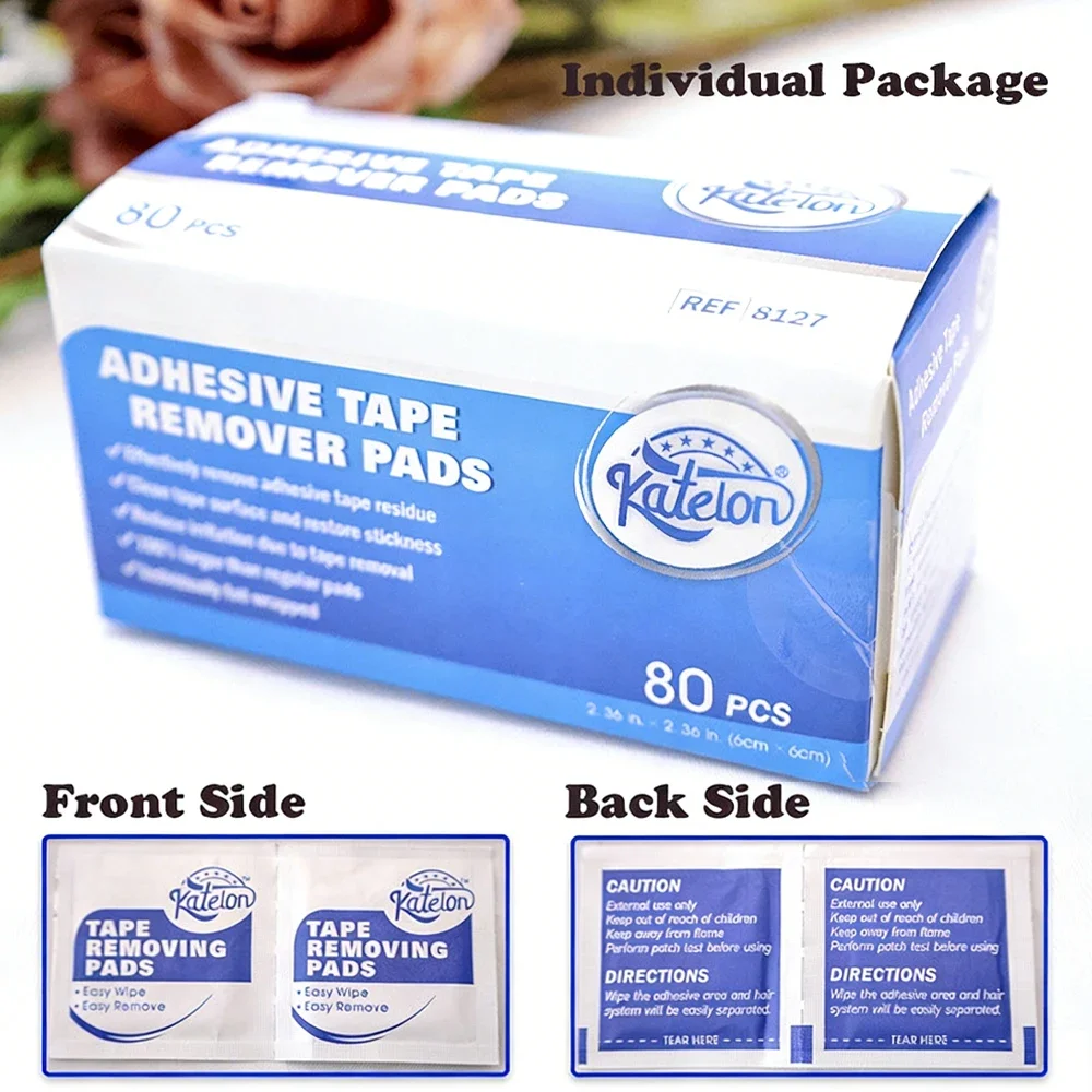 Adhesives Removal Wipes To Clean Wig Glue And Tape 80PCs/BOX Wig Cleaning Pads For Adhesive Area And Hair System Glue Remove