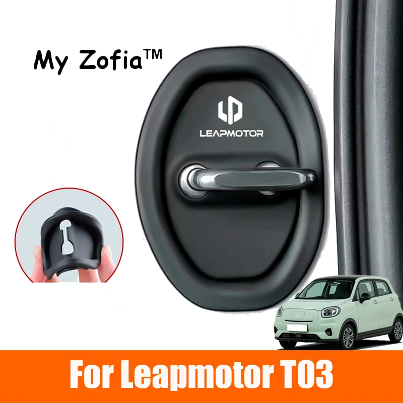 

For Leapmotor T03 2023 2024 2025 Car Silicone Door Lock Protective Cover Anti-Collision Shock Absorbing Pad Accessories