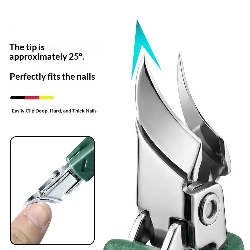 【Y】High-End Ultra-Sharp Pointed-Nose Angled-Mouth Nail Clippers Splash-Proof Fine Cutters For Nail Grooves