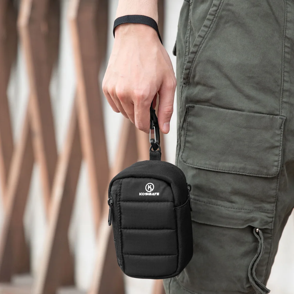 Durable Oxford Cloth Belt Waist Fanny Pack Mini Digital Camera Bag With Wrist Strap Secure Zipper Portable Camera Storage Pouch