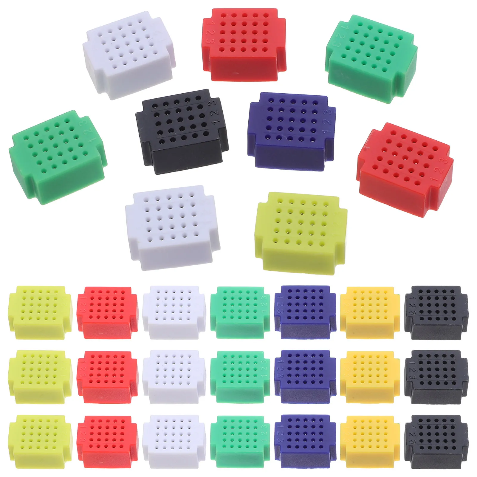 35Pcs Mini Breadboard Kit Universal Pcb Circuit Board Soldering Practice Circuit Board Coding DIY Electronic Projects Reusable
