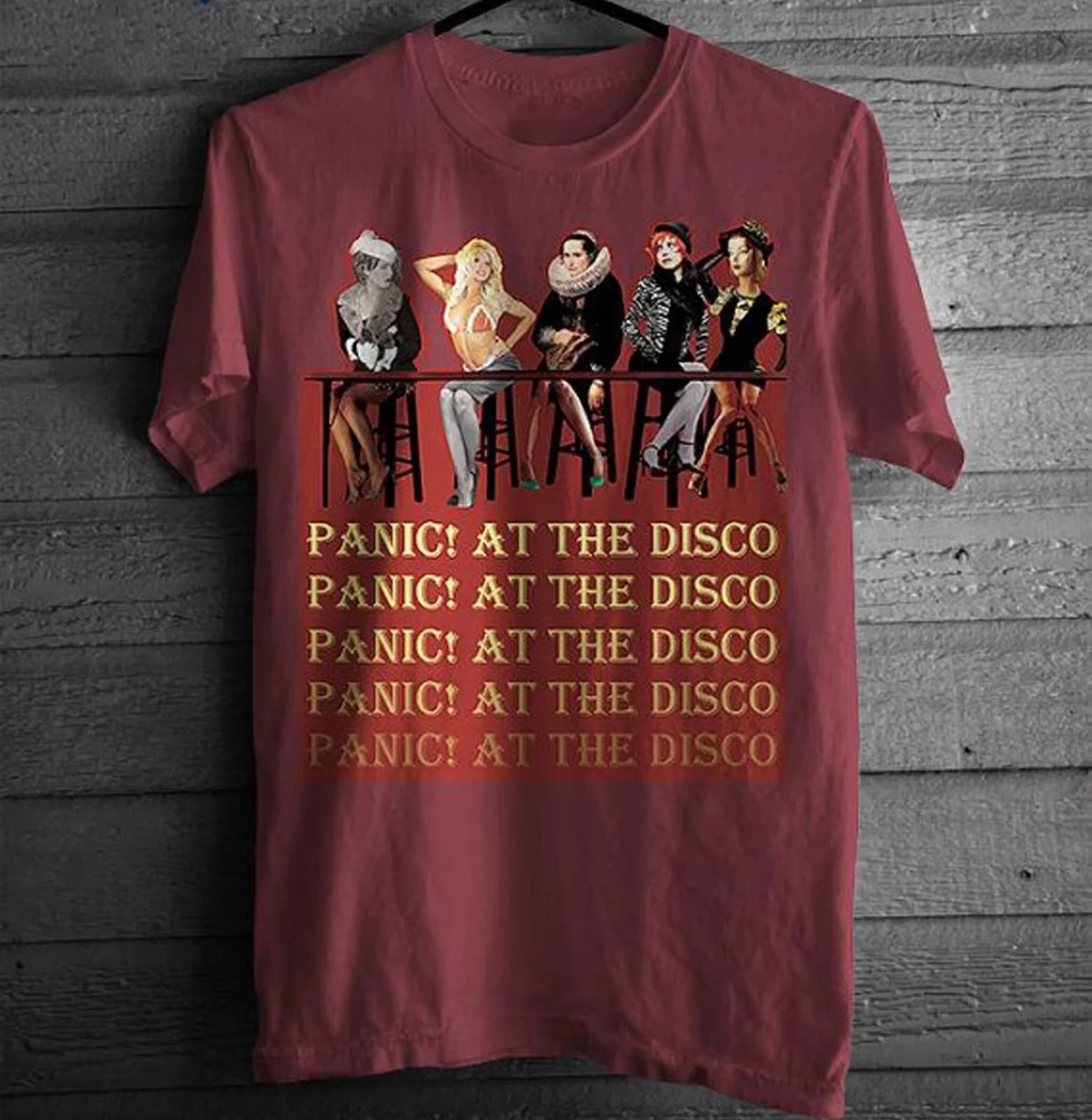 New Trendy T-shirt for Both Men and Women, Featuring Retro Rock Music Pattern Print on A Round-neck Short-sleeved Casual Shirt.