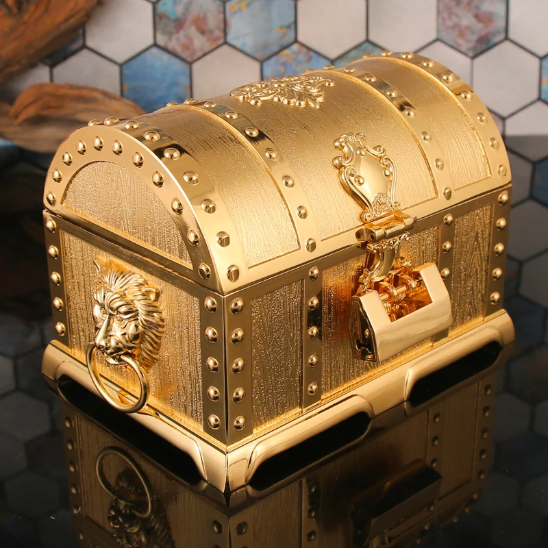 

Treasure box with lock jewelry storage box large large capacity ring jewelry storage box