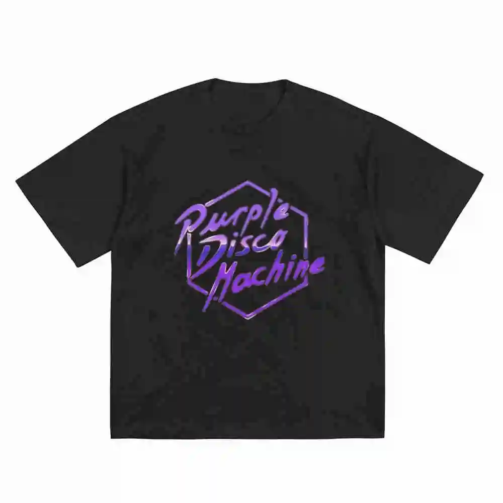 Purple Disco Machine DJ Official Bold Retro Short Sleeve Tee 100% Cotton T-Shirt