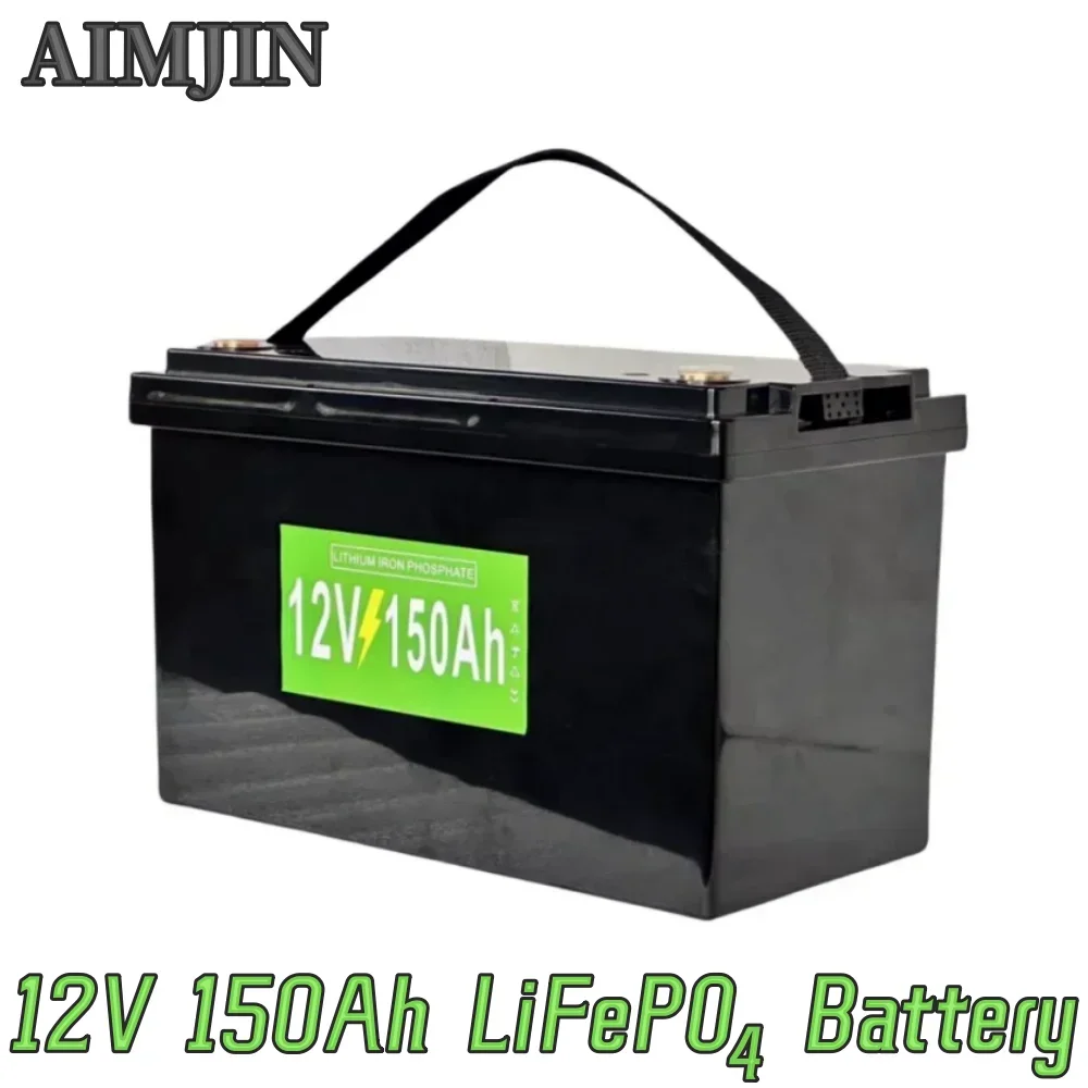 

12V 150Ah LiFePO4 rechargeable battery 12.8V 1800W BMS supports series and parallel use of solar RV batteries