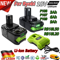 P108 RB18L50 For Ryobi 18V Lithium-ion Battery For Ryobi One P102 P103 Replacement Battery BPL1820 RB18L20 RB18L40 Cordless Tool