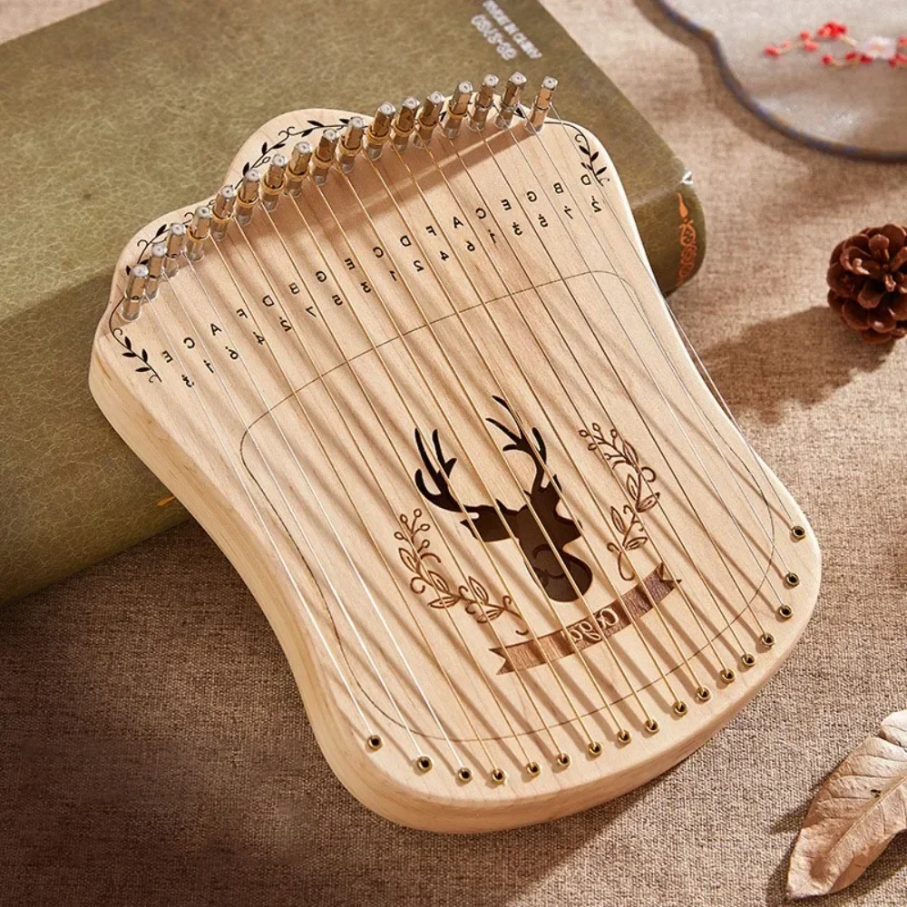 

17 Strings Lyre Harp Portable Mini Fingerstyle Harp Professional Musical Instruments Beginners Miniature Harp Gift for Children