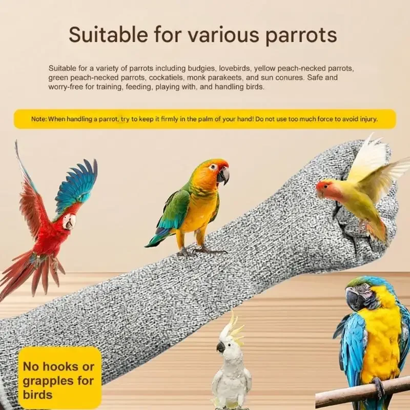 Soft Loofah Glove For Bird Admirers Avoids Harm for Parrots Shielding Anti-Scratch for Bird Training