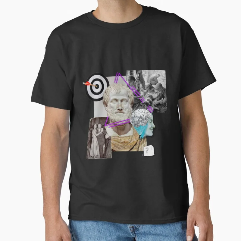 

Aristotle philosopher portrait Funny Greek Philosophy Team gift T-shirt for men large size Tops S-6XL