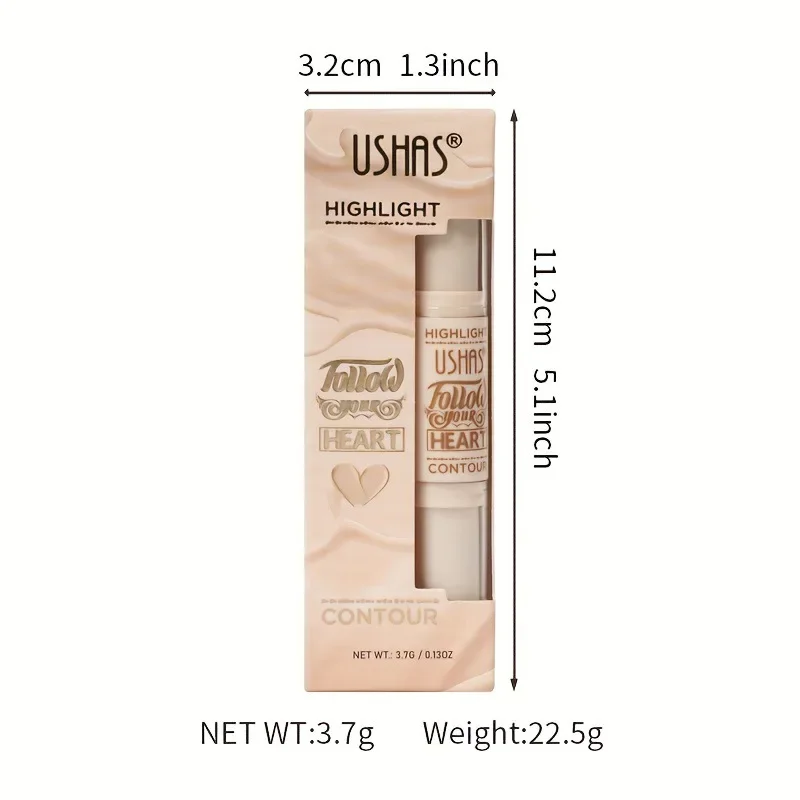 Double-end Face Highlight & Contour Stick Oil-control Concealer Pencil Facial Highlight Corrector Pen Long Lasting Makeup