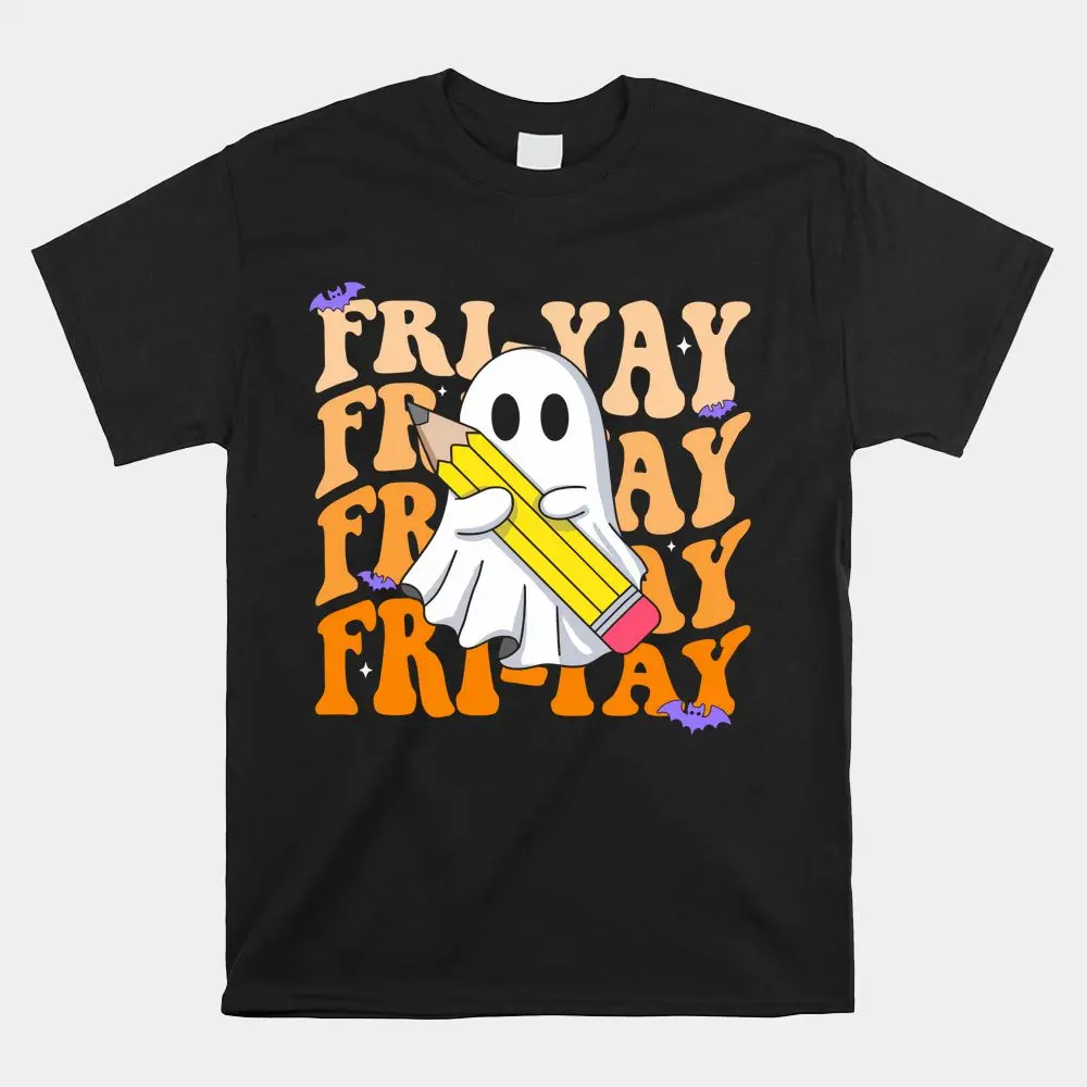 

Happy Fri-Yay Friday Lovers Groovy Teacher Life Halloween Shirt Classic T-Shirt / Black