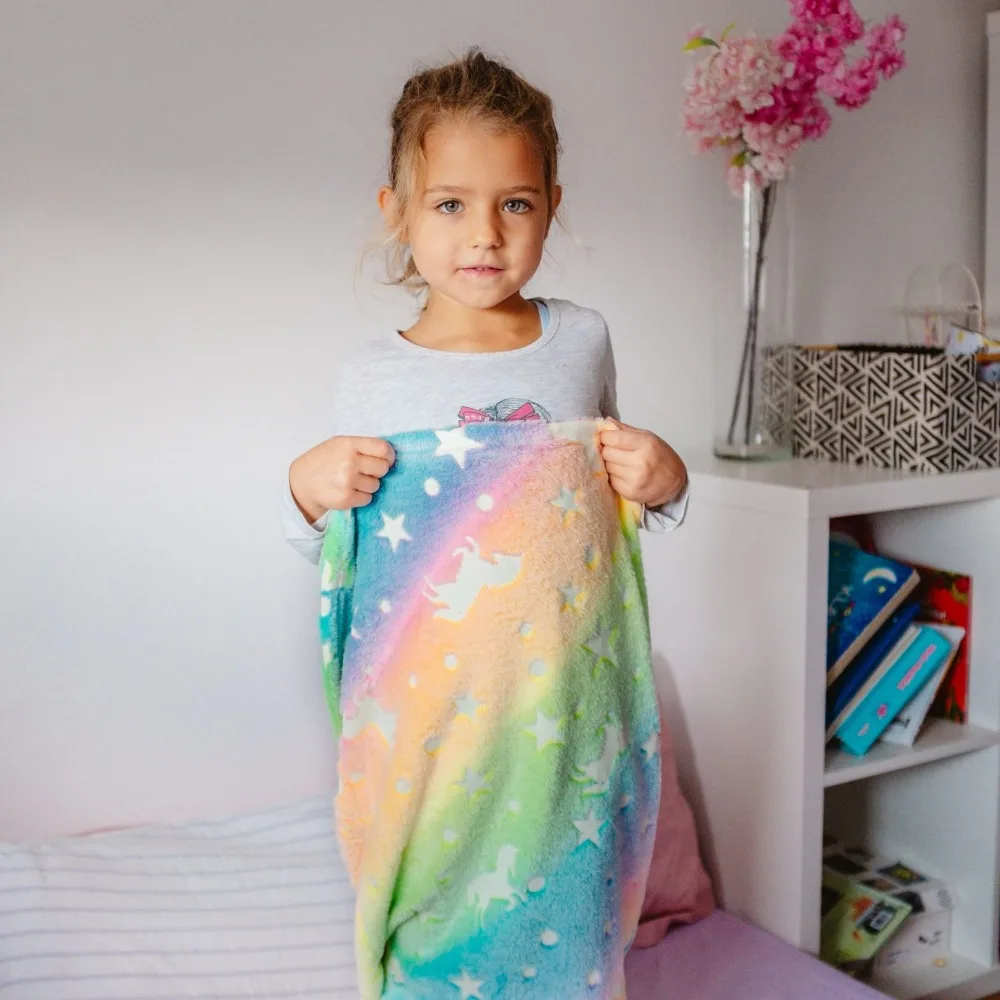 Flannel Mermaid Sleeping Bag Cute Rainbow Glowing In The Dark Mermaid Blanket Soft Cozy Universal Mermaid Tail Mermaid Blanket