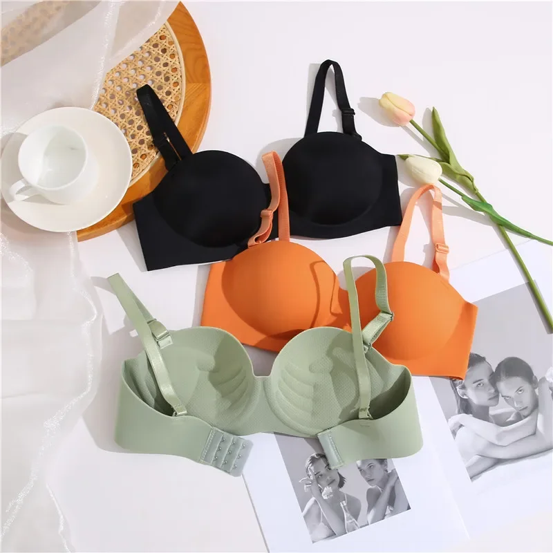 Women Push Up Bra 32-38 A B Cup Top Ladies Wireless Bralette 7 Solid Color Girls Seamless Underwear Female Lingerie 2024