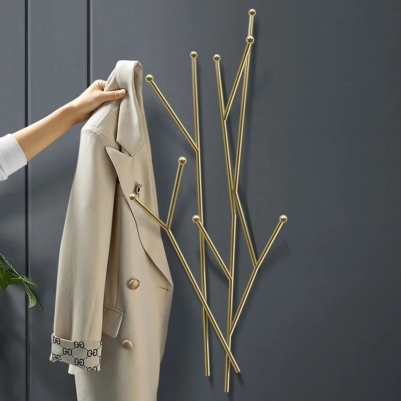 Closet Organizer Clothes Rack Hangers Wall Golden Entrance Racks Hanger Jackets Wieszaki Na Ubrania Home Furniture