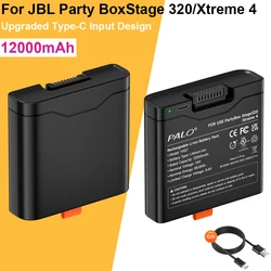 PALO 12000mAh High capacity For JBL Xtreme 4 Battery JBL PartyBox Stage 320 Spare Battery with TYPE-C input For Portable Speaker