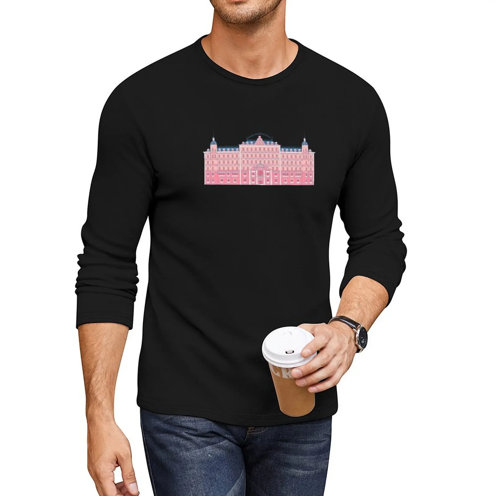 Gran Budapest Hotel Long T-Shirt black t shirt Men's cotton t-shirt