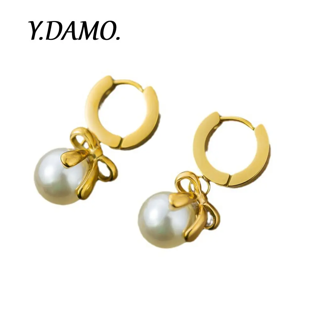 

Damo Earring Romentic Bowknot Pearl Earrings Stainless Steel Women Jewelry Minimalist Design Luxury Jewelry Quality Gift Earring