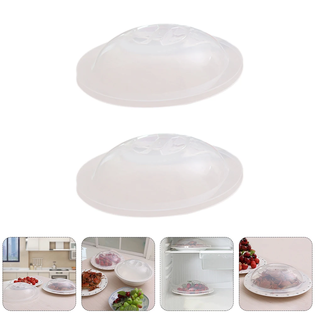 

2pcs Food Cover Microwave Heat Resistant Lid For Dish Plate Bowl Oven Safe Dust Insect Protection Kitchen Storage Covers