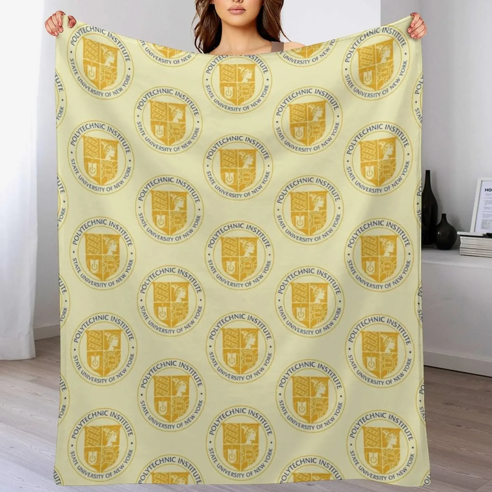 

SUNY Polytechnic Throw Blanket Lightweight Warm Blanket for Indoor Outdoor Use