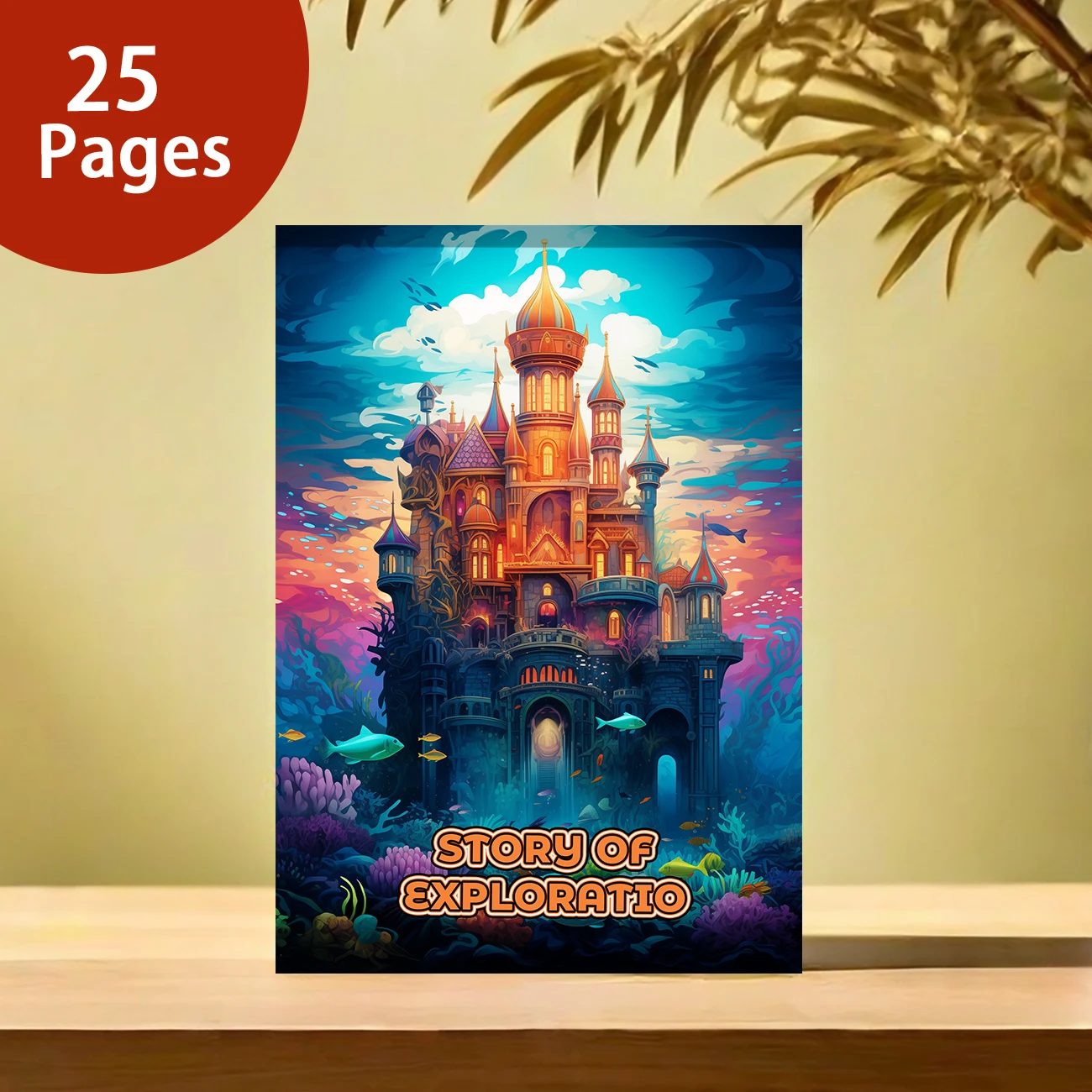 1 pc Colorful Underwater Castle Self-painting Coloring Book For Adults & Teens - Anxiety Relief Relax Art Graffiti Book