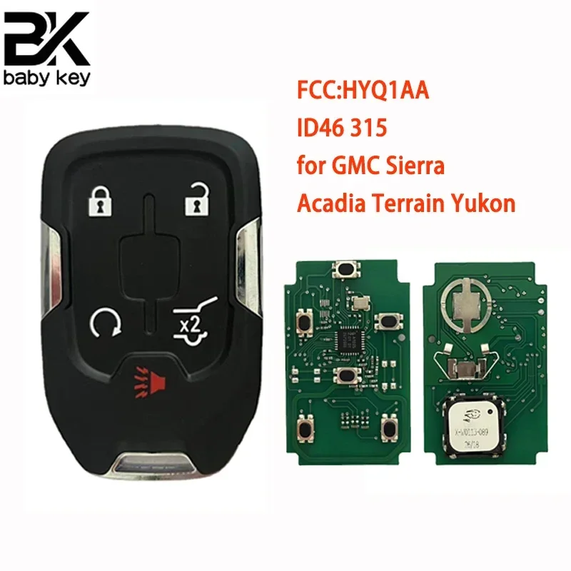 Smart Key Fob 315Mhz ID46 HYQ1AA  For  GMC Terrain Acadia YUKON XL Sierra with logo