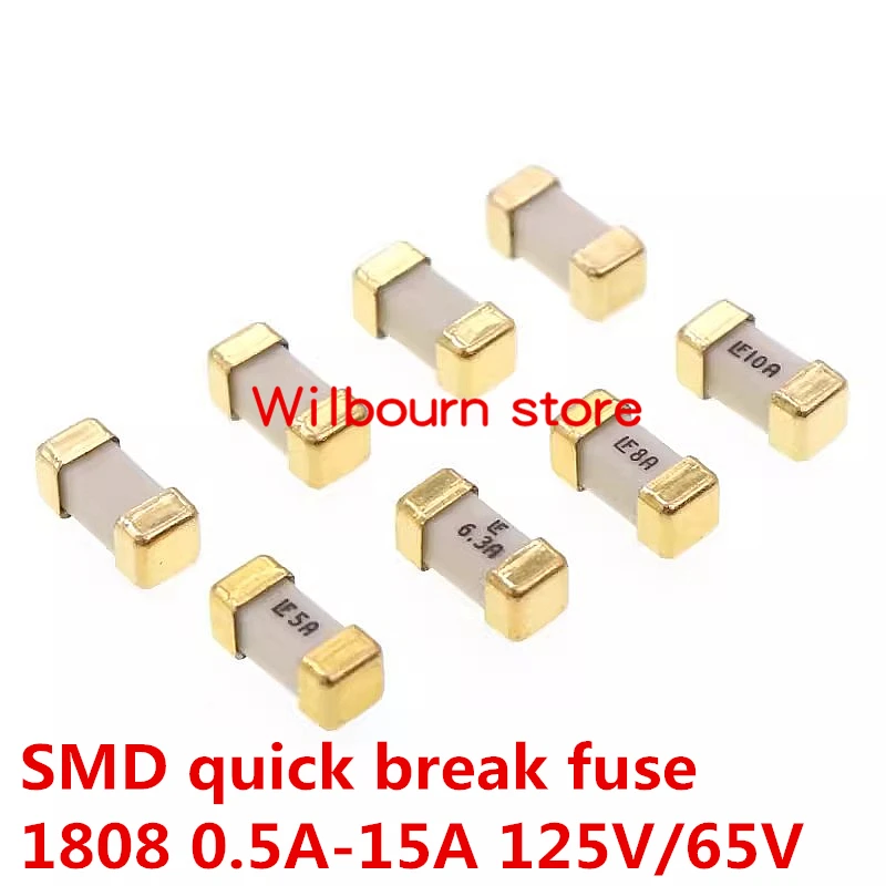 10PCS 1808/2410 SMD fuse holder 01550900M high temperature resistant, 1808/2410 0451 SMD fast fuse 0.5A 1A 2A 6.3A -15A 125V/65V