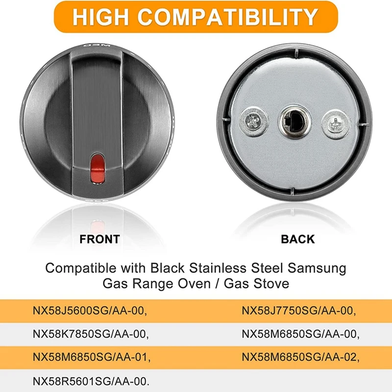 1Pcs DG64-00473B Black Knobs Replacement Stove Gas Range Knobs For NX58M6850SG,NX58J5600SG,NX58J7750SG image 5