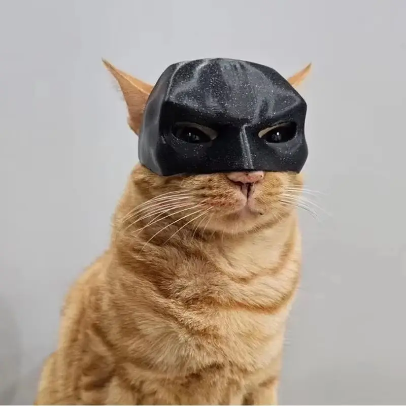 3D Batman Cosplay Fantasias para Animais de Estimação, Máscara para Gatos e Filhotes, Capacete, Festa de Halloween Headwear, Brinquedo Capacete, Novo