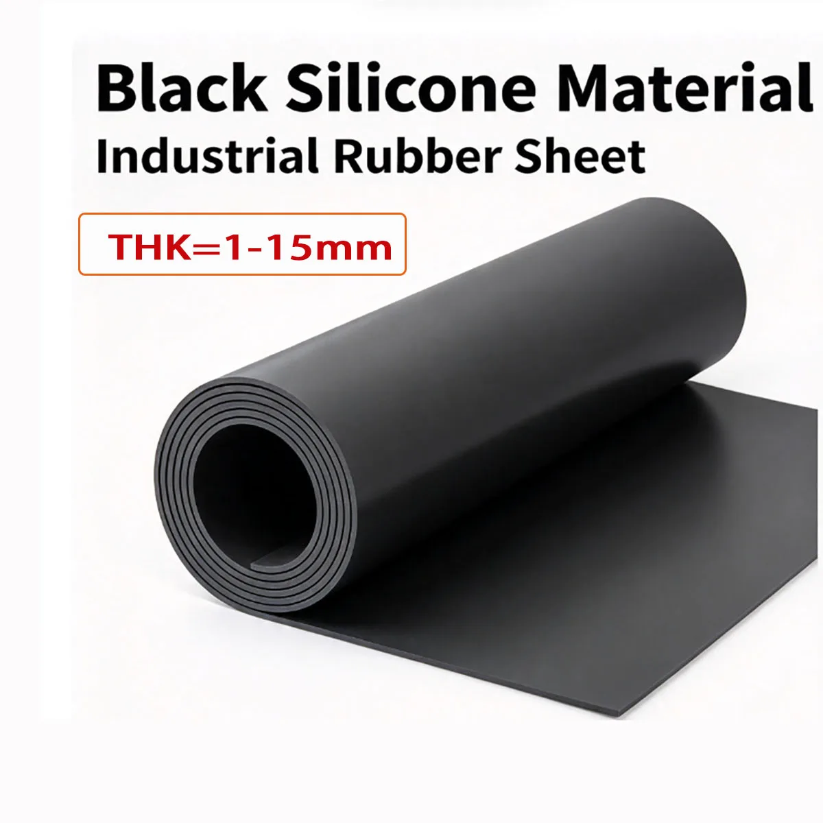 1-15mm Thick Black Fluorosilicone FKM Rubber Sheet, High Temp Resistant Seal Plate for Industrial Gaskets