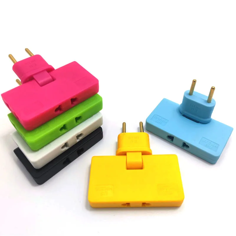 

1PCS Rotate Plug Eu Converter One In Three 180 Degree Extension Plug Multi plug Mini Slim Wireless Outlet Adapter