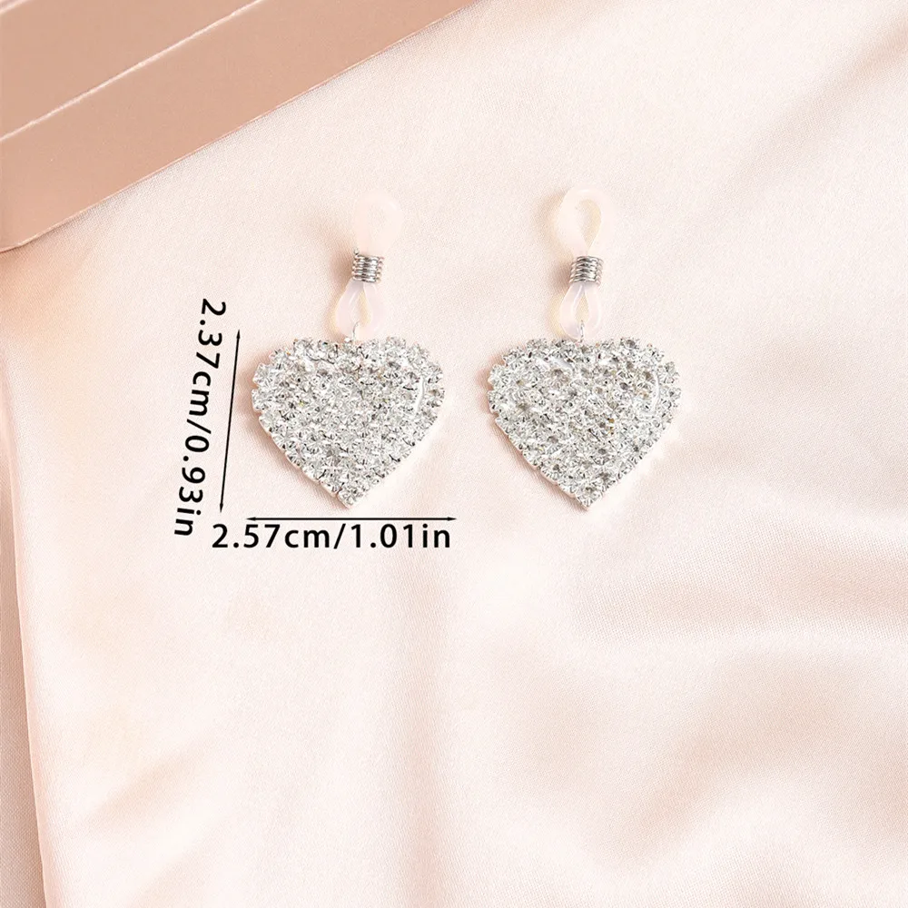 Clear Rhinestone Heart shape Non-Piercing Nipple Rings Body Jewelry for Women crystal Fake Nipple Clip Ring Dangle Nipple Gift