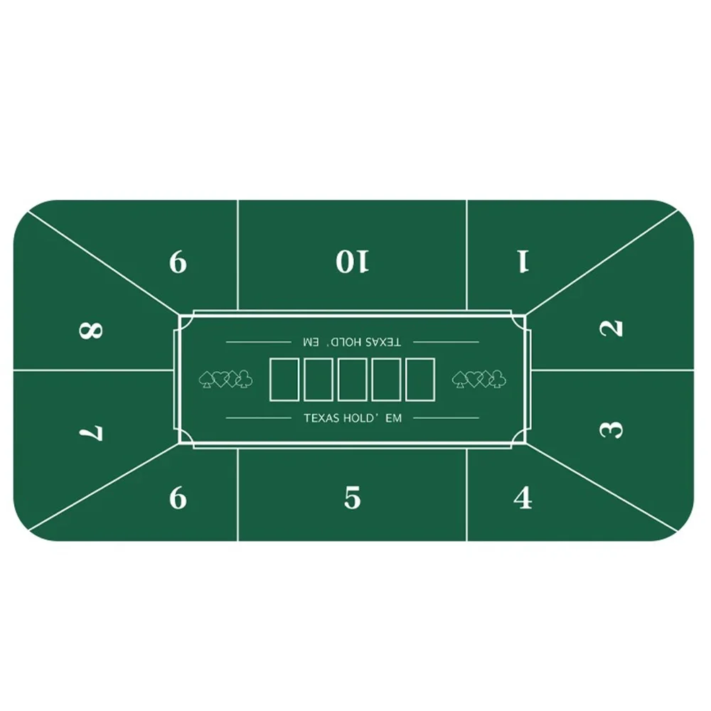 

Rubber Casino 10 Players Texas Hold'em Table Mat Poker Table Tablecloth Anti Slip Poker Mats Mahjong Board Games Tablecloth