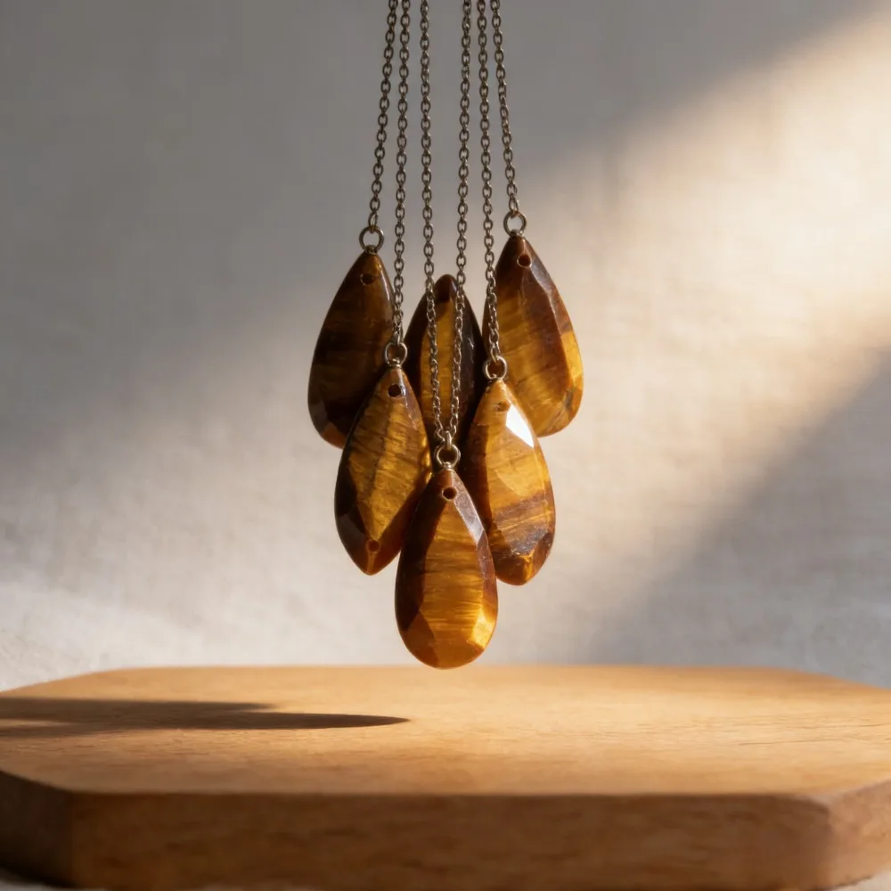Faceted Teardrop Natural Stone Pendants, Mixed Gemstone Charms for DIY Jewelry Making Necklace