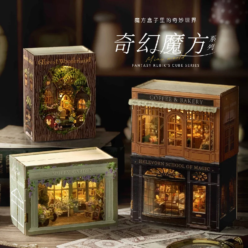 

NEW DIY Wooden Mini Box World Casa Doll Houses Miniature Building Kit Forest Magic Dollhouse With Furniture For Girls Gifts